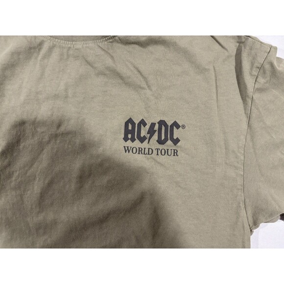 H&M Oversized Womens Green Printed T-shirt AC/DC Back in Black Tour 1980 Sz XS - Picture 3 of 12